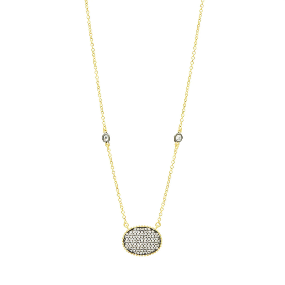 Signature Pav Oval Disc Pendant - FREIDA ROTHMAN
