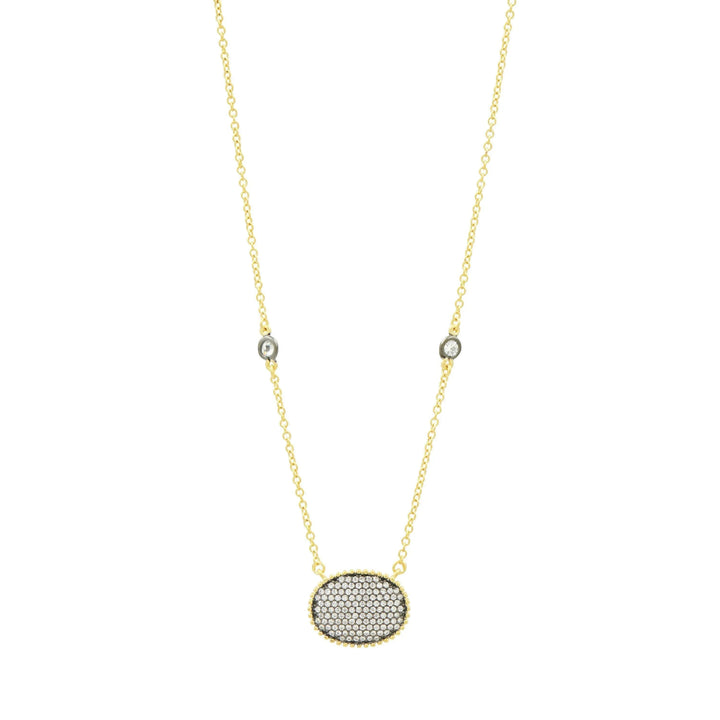 Signature Pav Oval Disc Pendant - FREIDA ROTHMAN