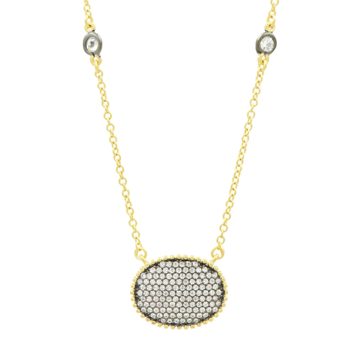 Signature Pav Oval Disc Pendant - FREIDA ROTHMAN