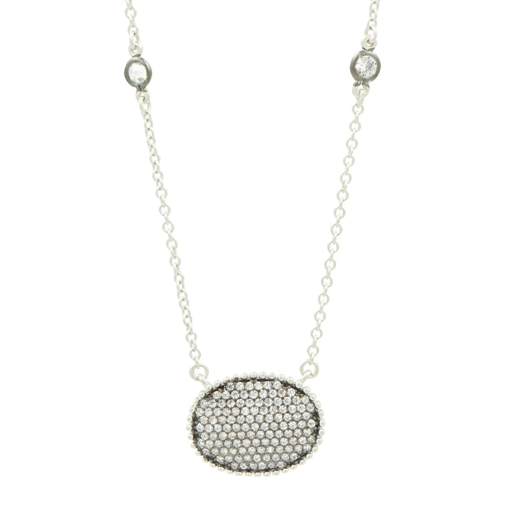 Signature Pav Oval Disc Pendant - FREIDA ROTHMAN