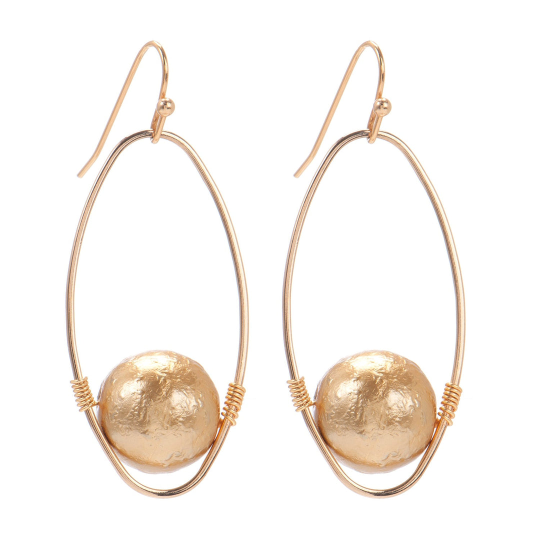 Matte Gold Ice Pearl Earrings