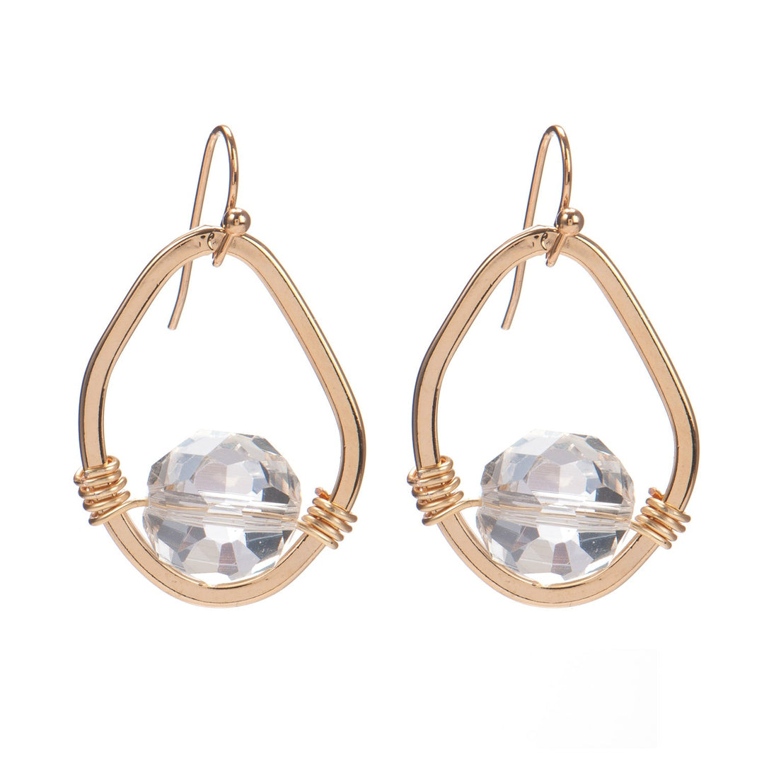 Clear Crystal Freeform Hoop Earrings