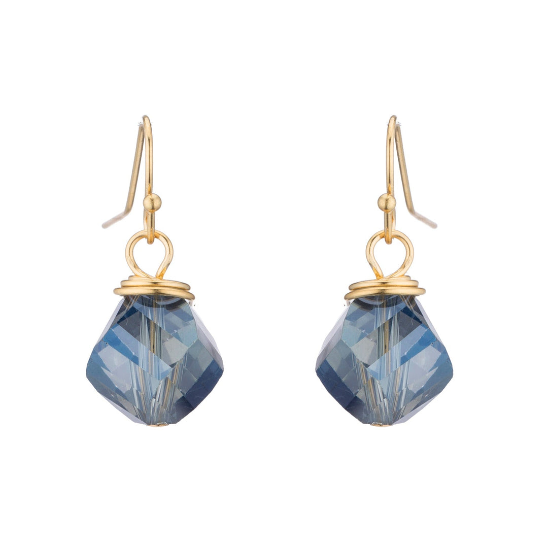 Labradorite Faceted Crystal Top Twist Earrings