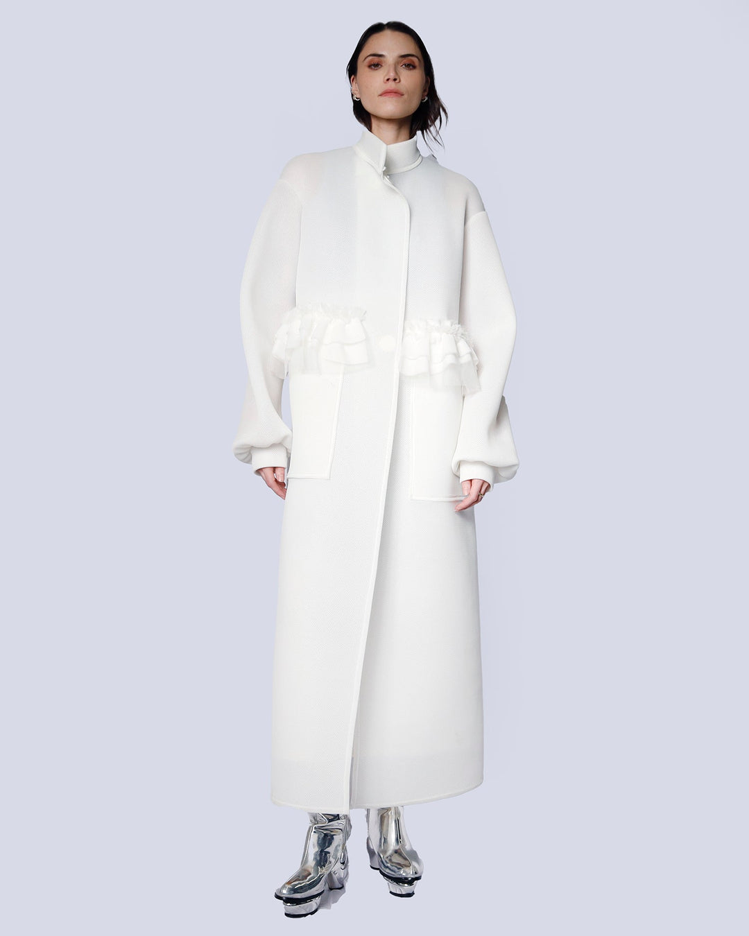 Maison Marie Saint Pierre | Coat | ISABELLA | White | Dress | ISAYA | Light Blue | White