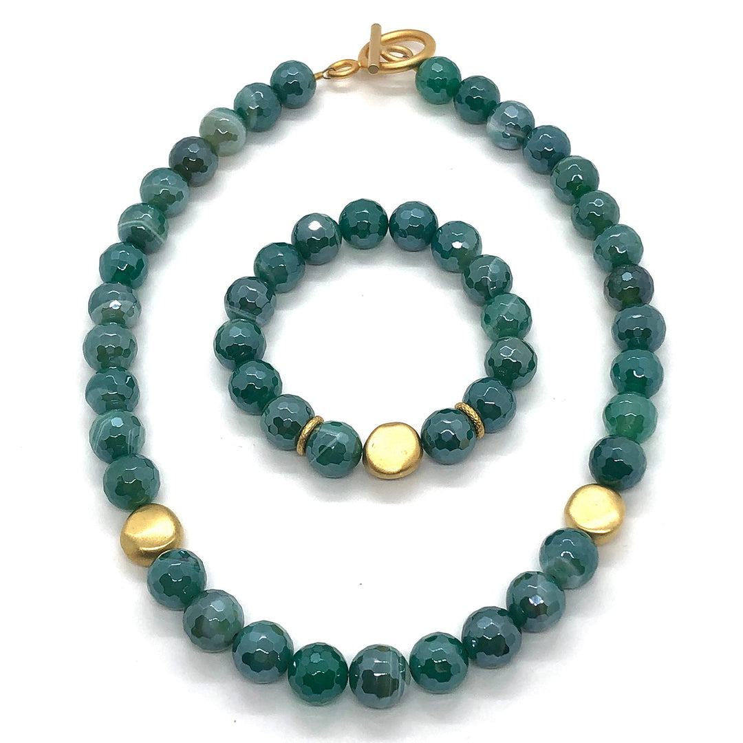 Green Glazed Agate Necklace