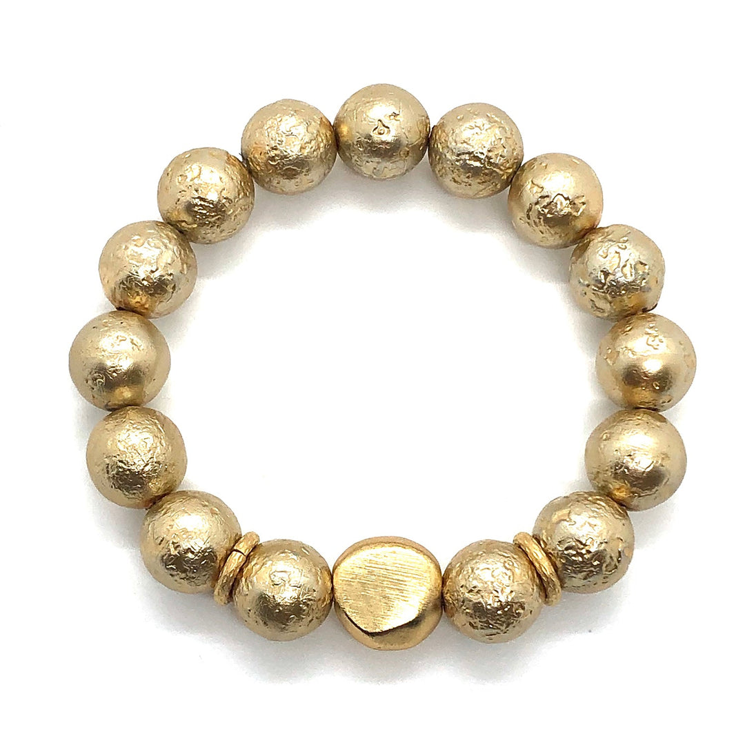 Gold Ice Pearl Stretch Bracelet