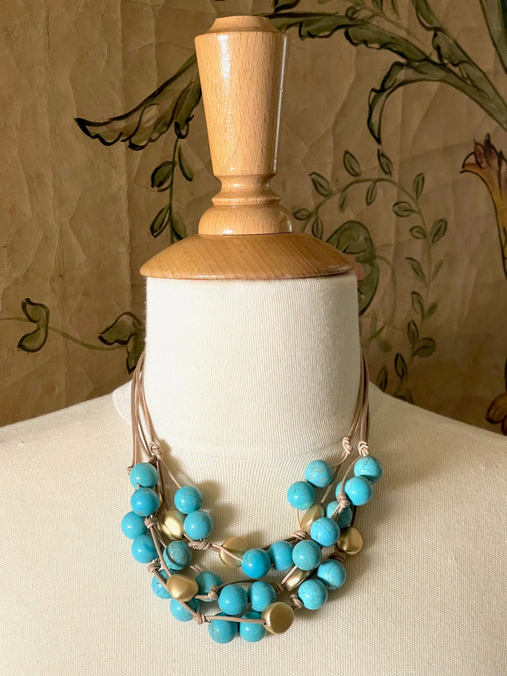 Turquoise Howlite Torsade Necklace