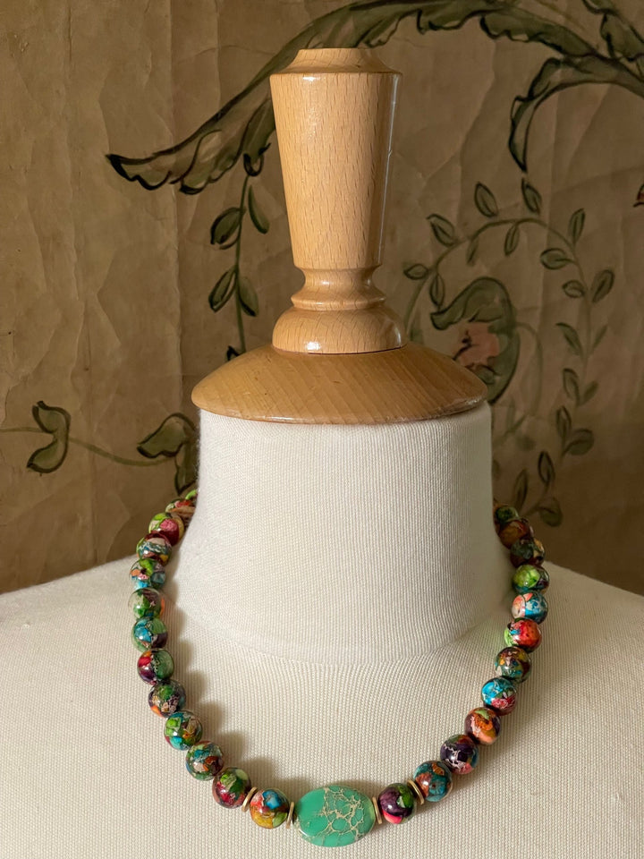 Confetti Jasper With Green Aqua Terra Jasper Center Stone