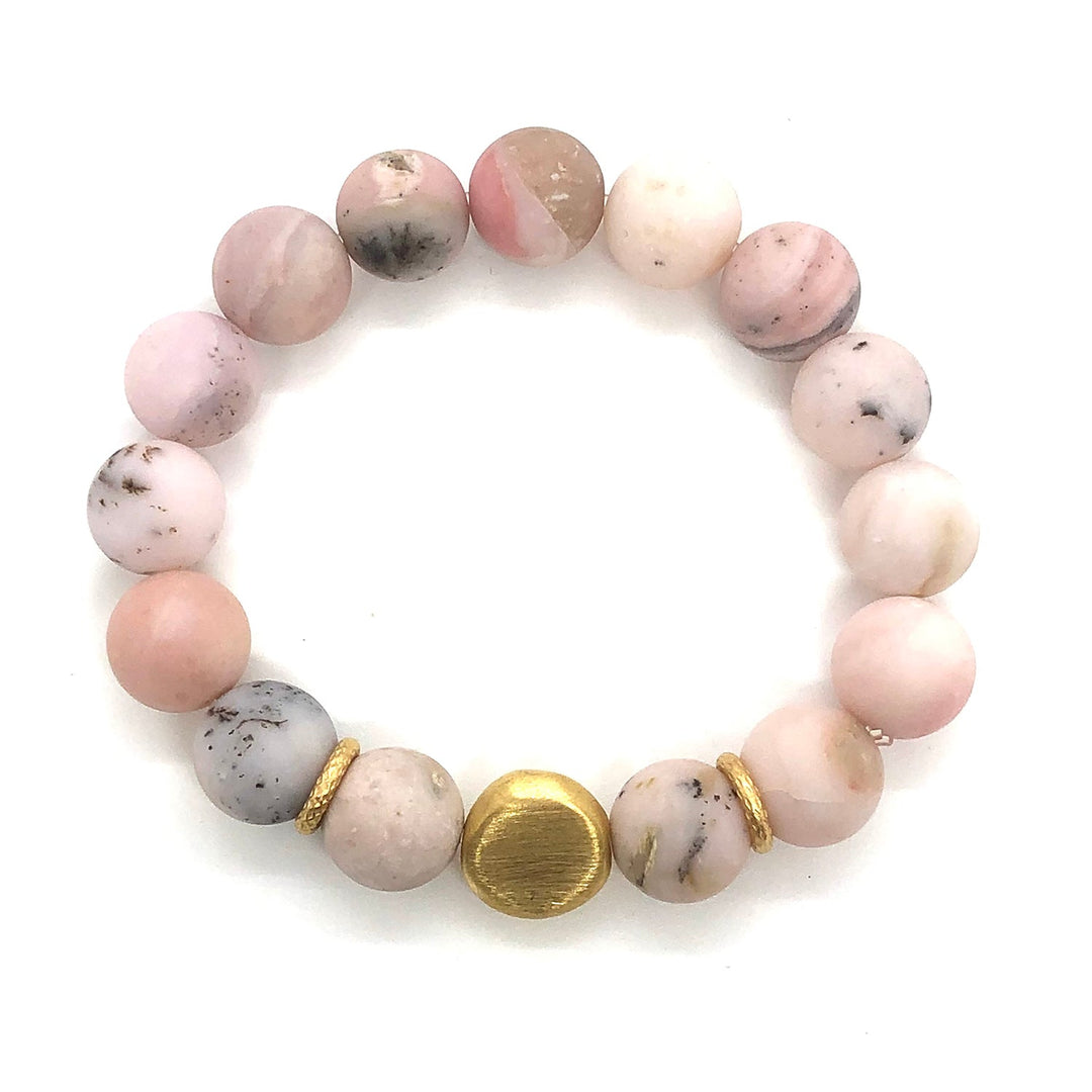 Matte Pink Opal Stretch Bracelet