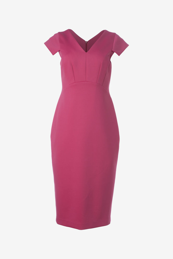 Fitted dress with cap sleeves