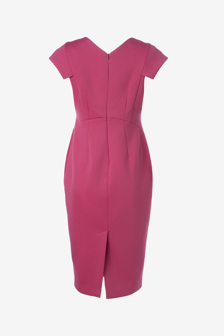 Fitted dress with cap sleeves