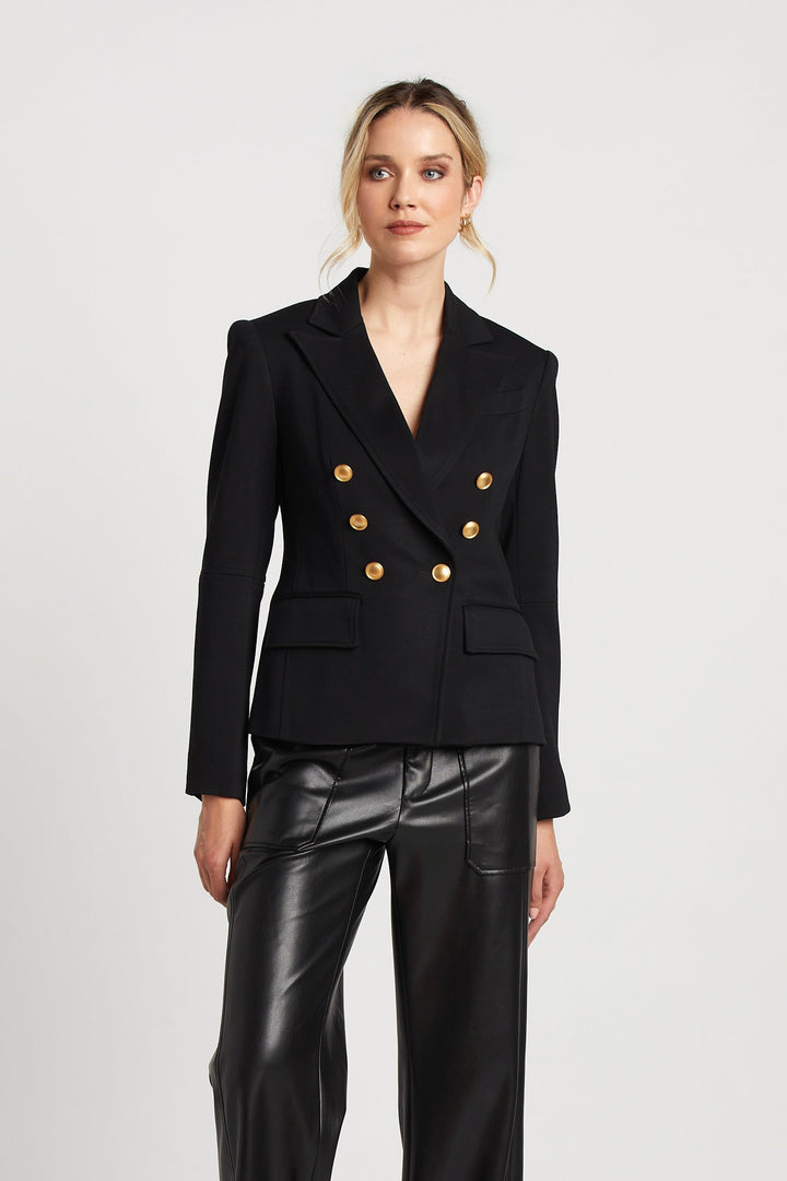 James Double Breasted Signature Stretch Blazer w/ Elbow Detail