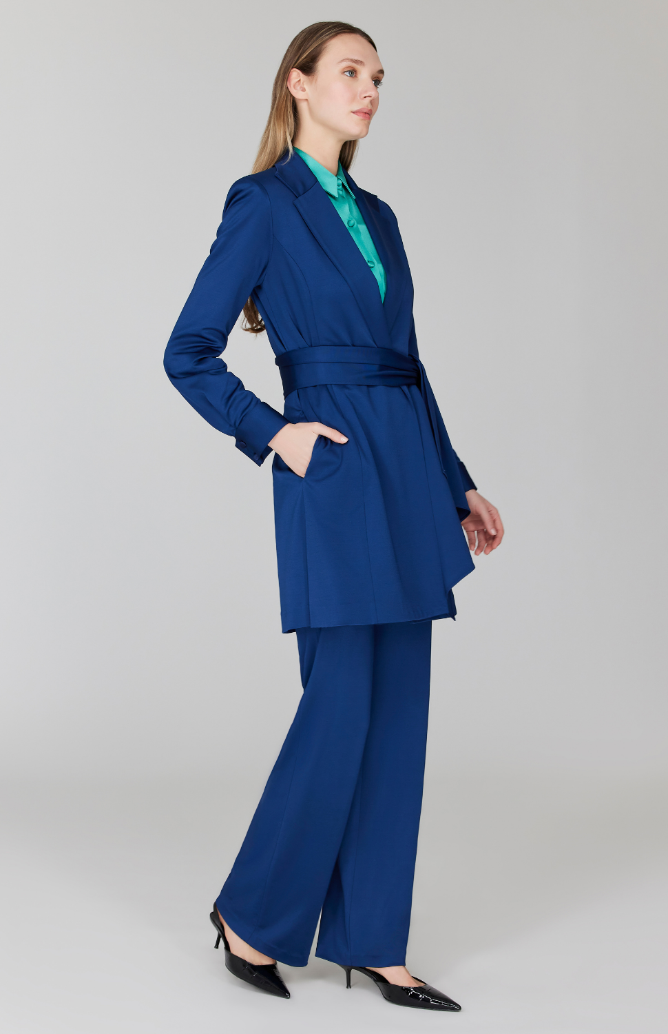 PREORDER Matte Jersey Trench Coat w/ Belt