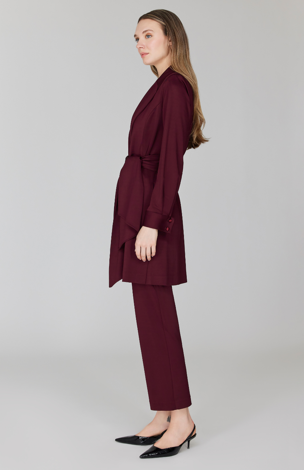 PREORDER Matte Jersey Trench Coat w/ Belt