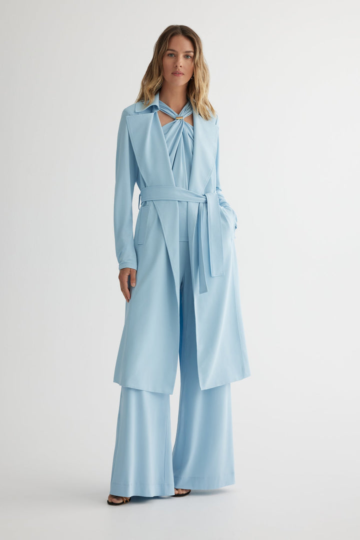 Matte jersey trench coat