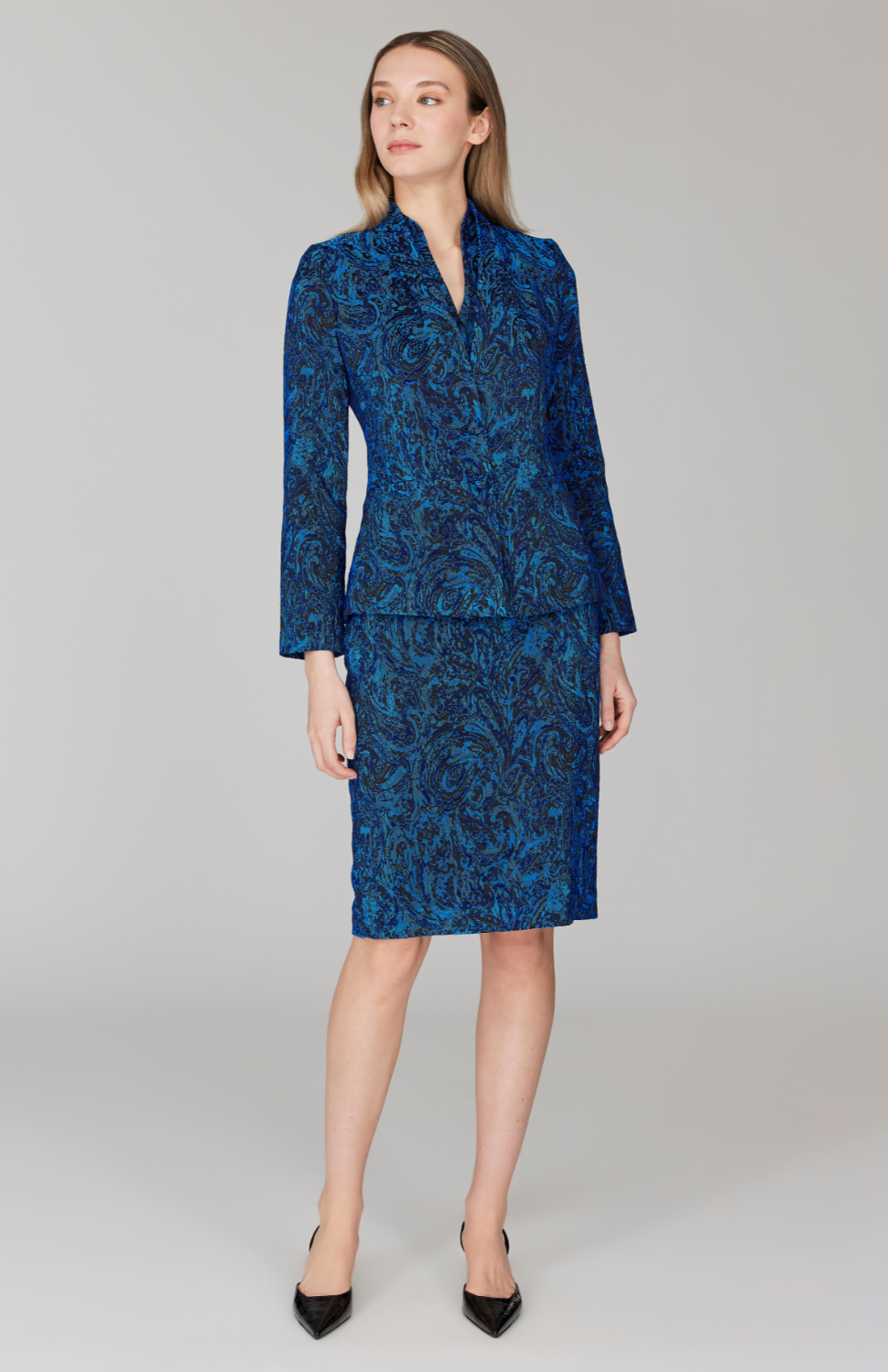 PREORDER Paisley Stretch Jacquard Fitted Jacket