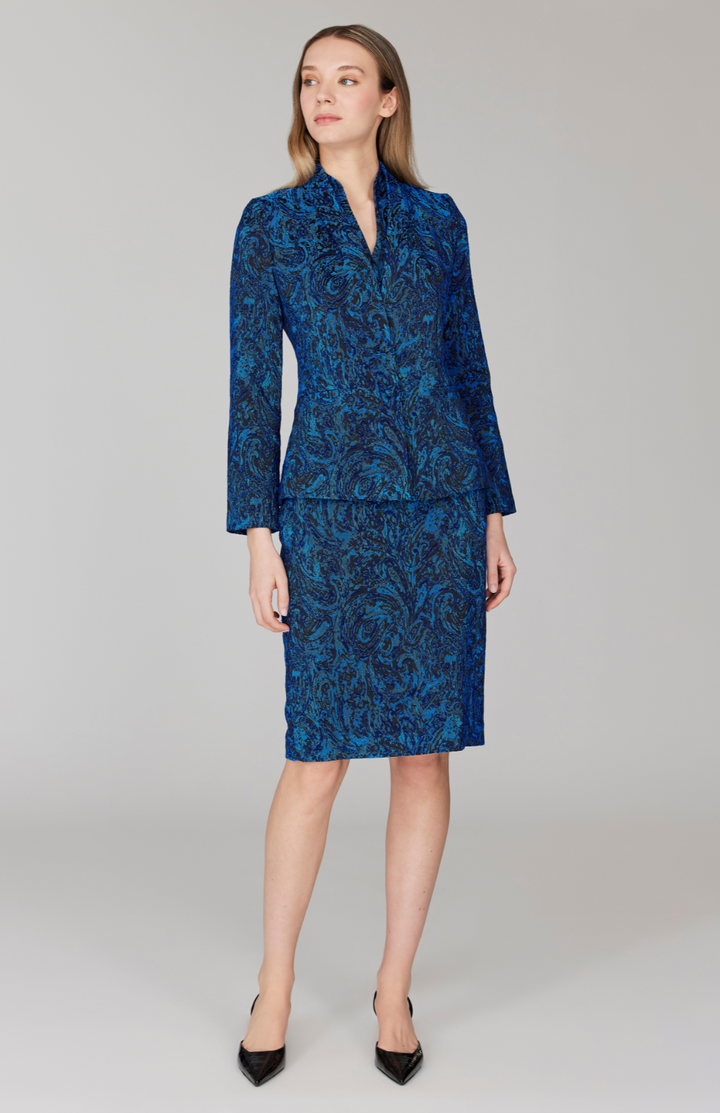 PREORDER Paisley Stretch Jacquard Fitted Jacket