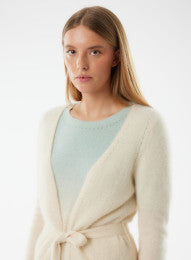 Ultra Soft Laser Cut Cardigan With Self Tie - CARDIGAN - Majestic Filatures North America