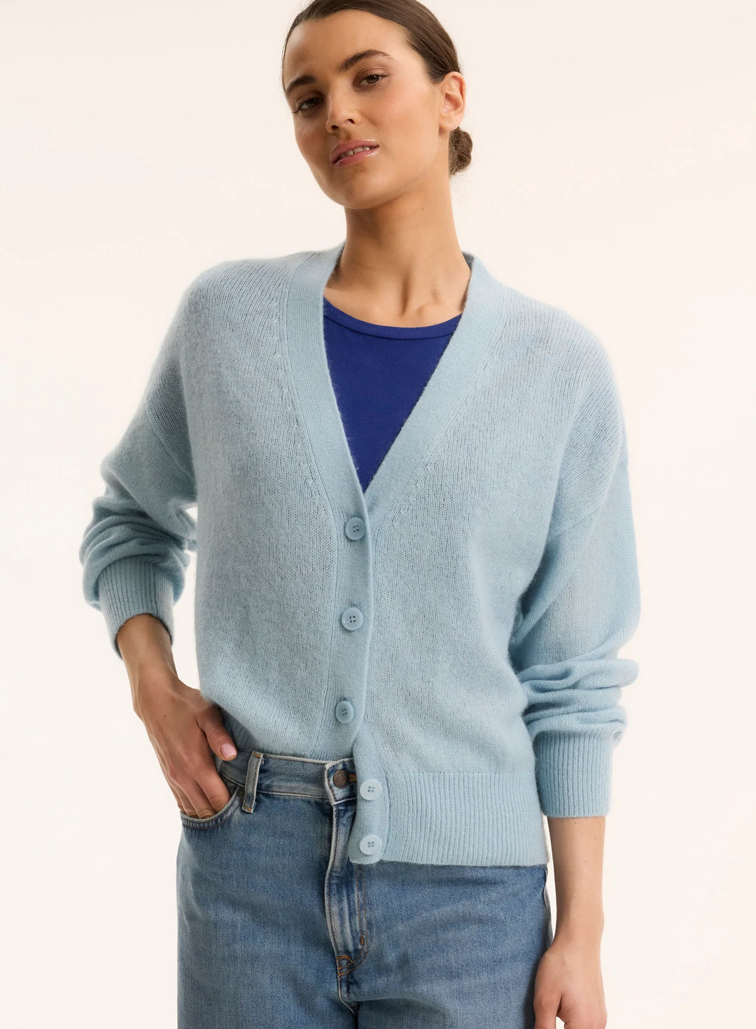 Cashmere Silk V-Neck Cardigan