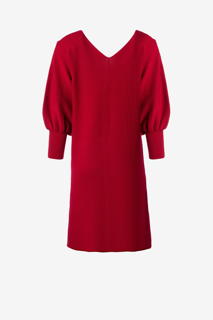 Knee length cardigan dress with batwing sleeve