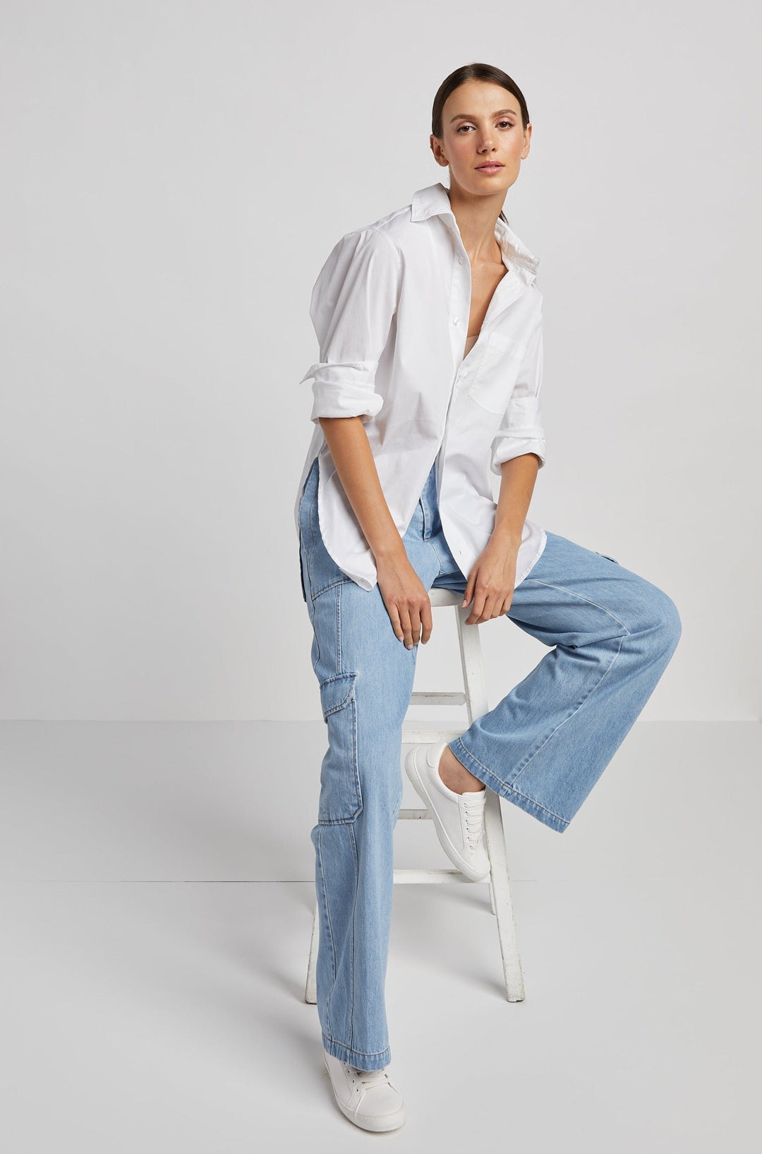 Kean Boyfriend Solid Button Down Shirt