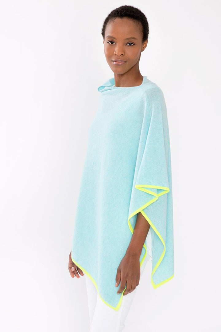 Contrast Trim Poncho