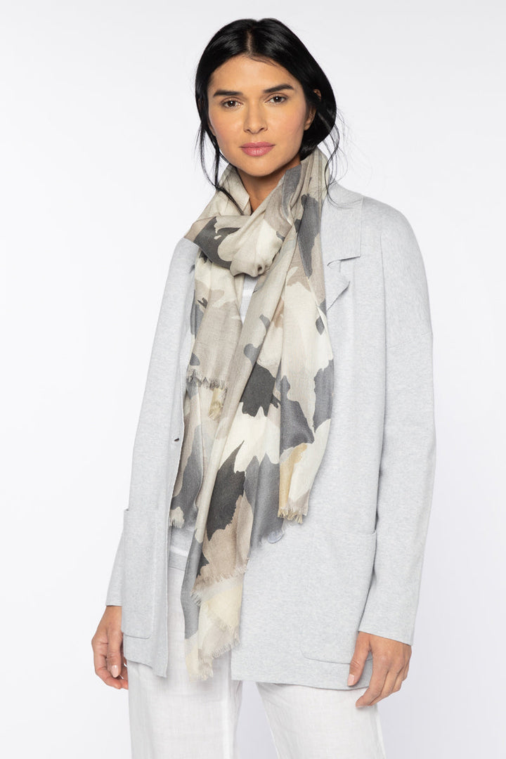 Abstract Leaves Print Scarf