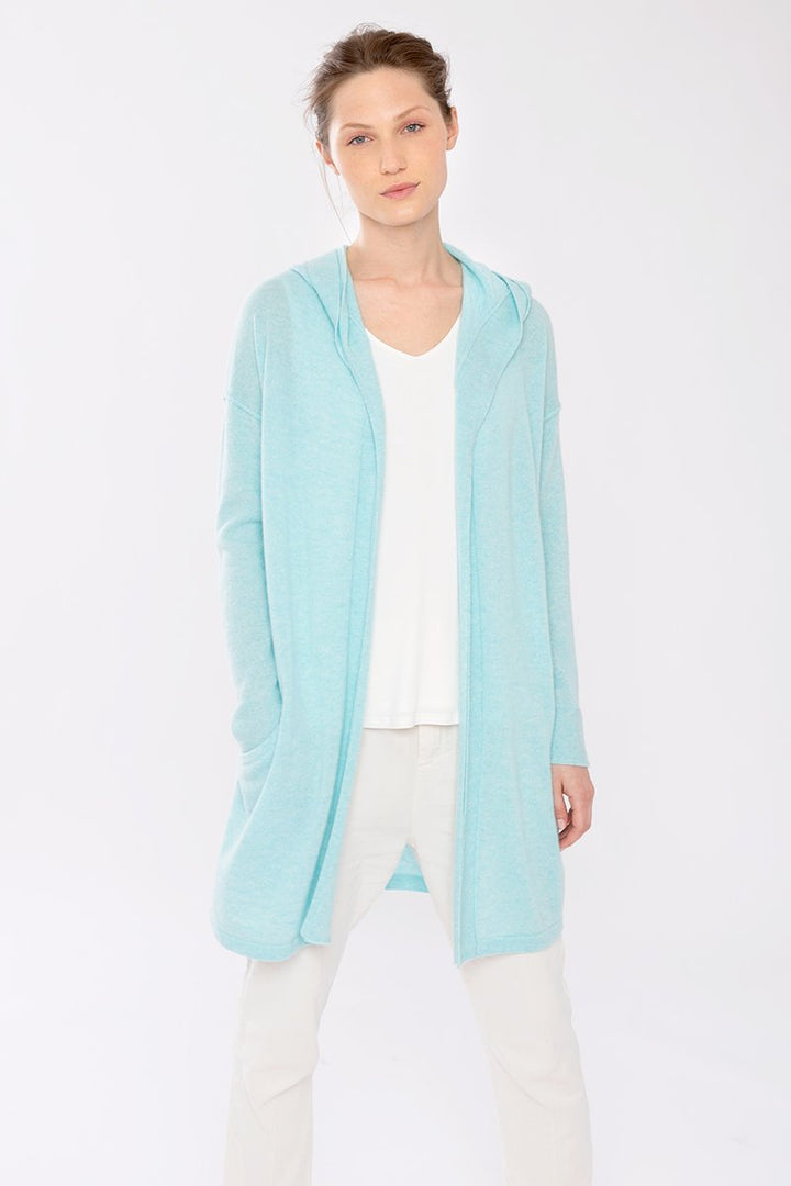 Dbl Placket Hooded Cardigan