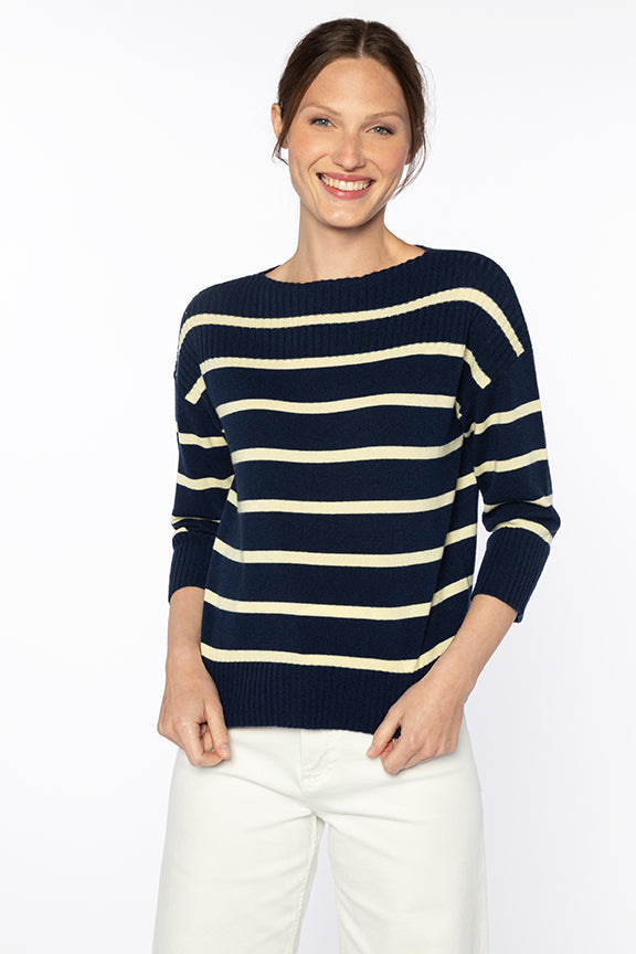 Rib Yoke Stripe Pullover