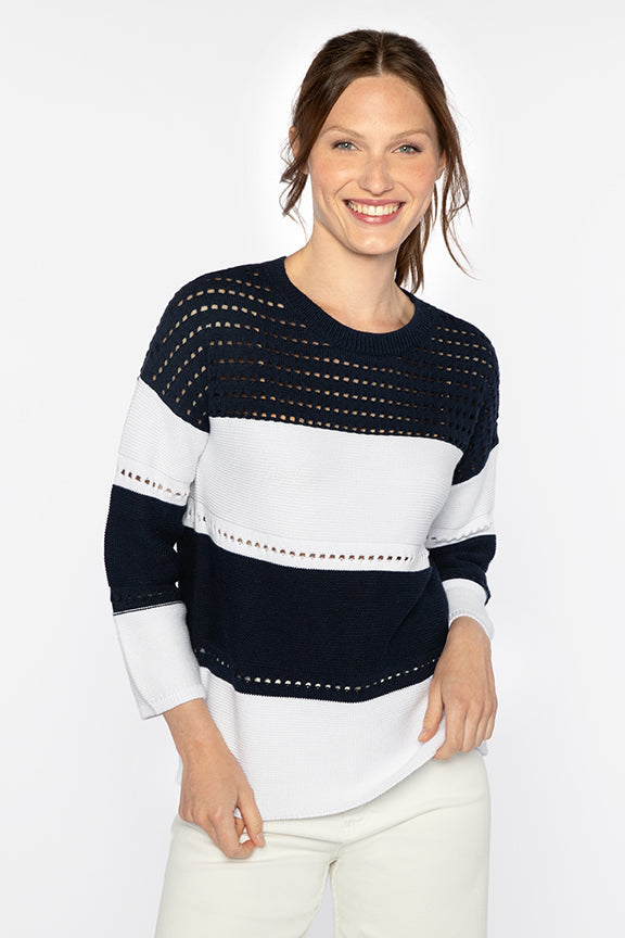 Textured Wide Stripe Pullover