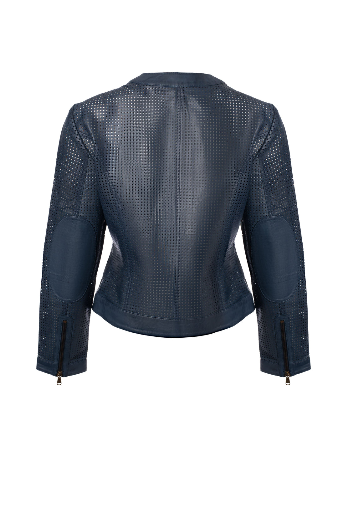 Perforated leather moto jacket