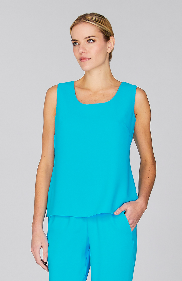 Lustrous Crepe Scoop Neck Tank