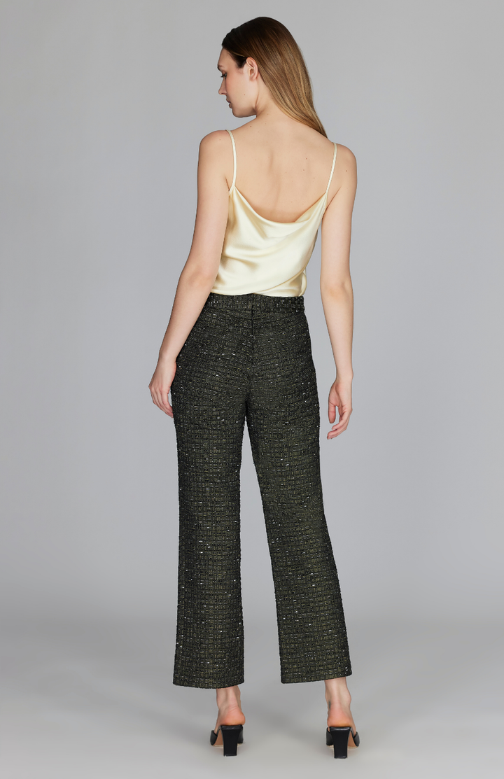 PREORDER Metallic Tweed Straight Leg Pant w/ Back Zip