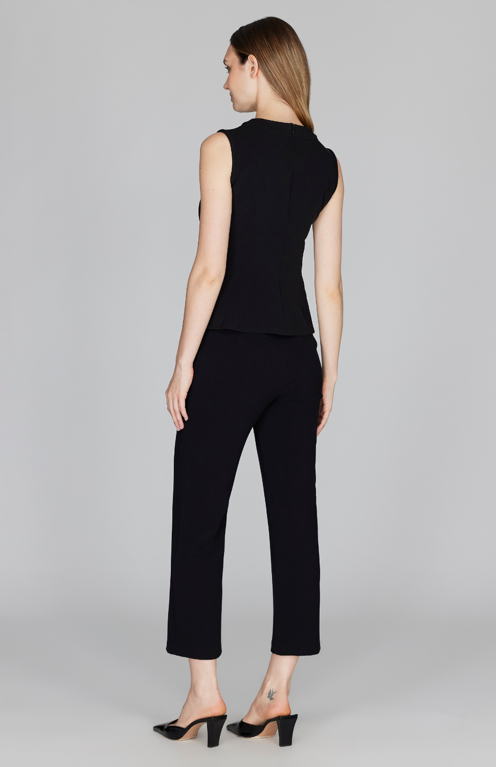 Double Face Straight Leg Pant w/ Back Zip