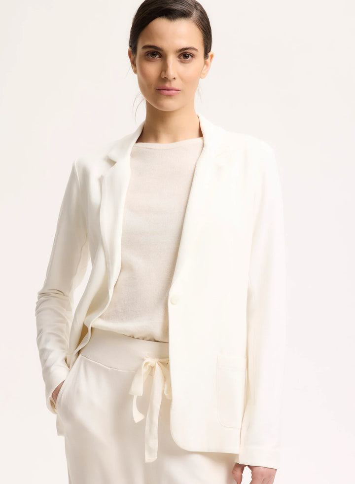 French Terry Looped One-Button Blazer
