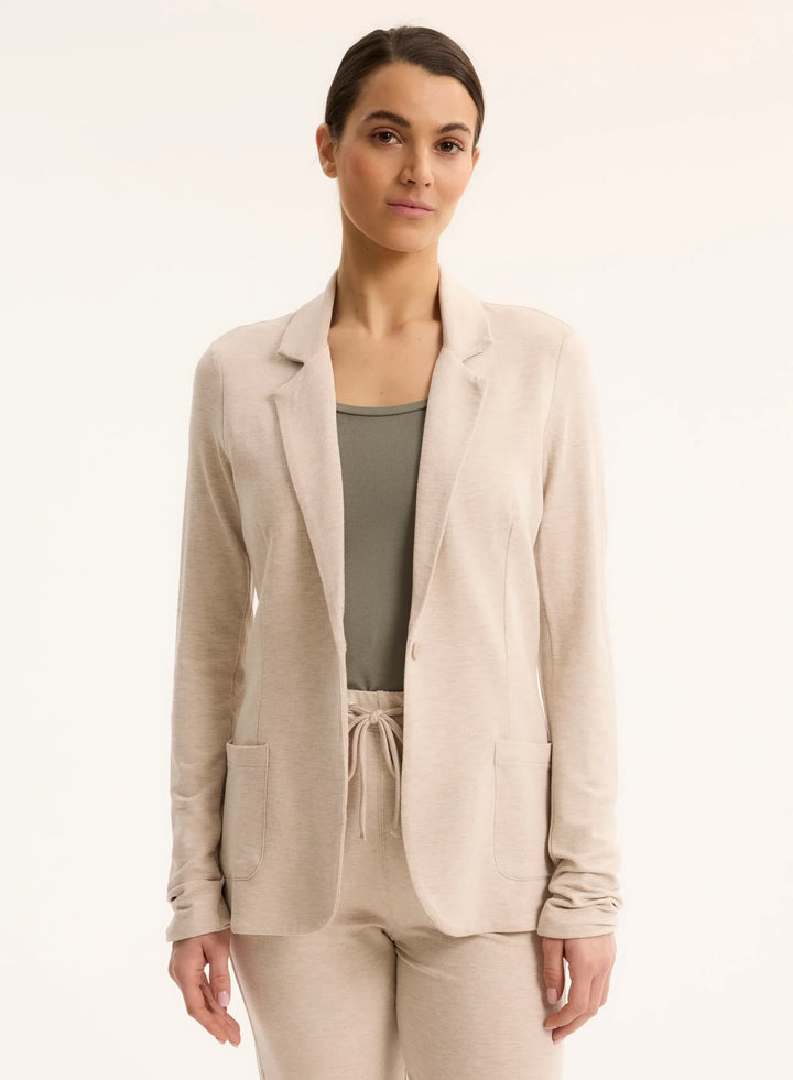 French Terry Looped One-Button Blazer