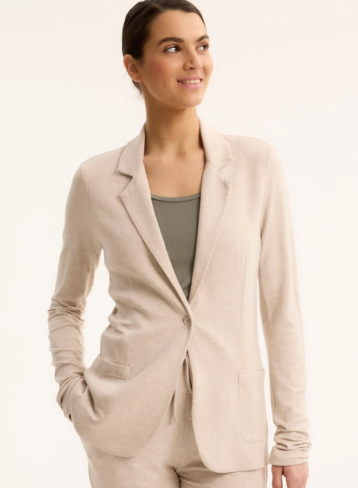 French Terry Looped One-Button Blazer