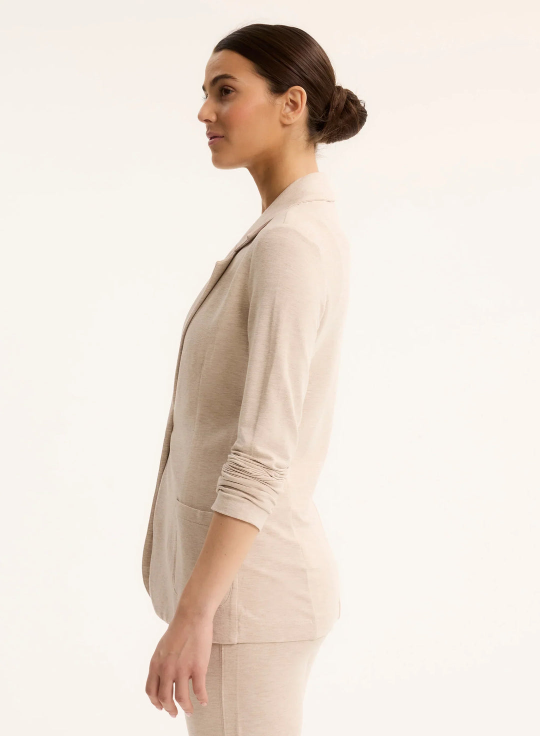 French Terry Looped One-Button Blazer