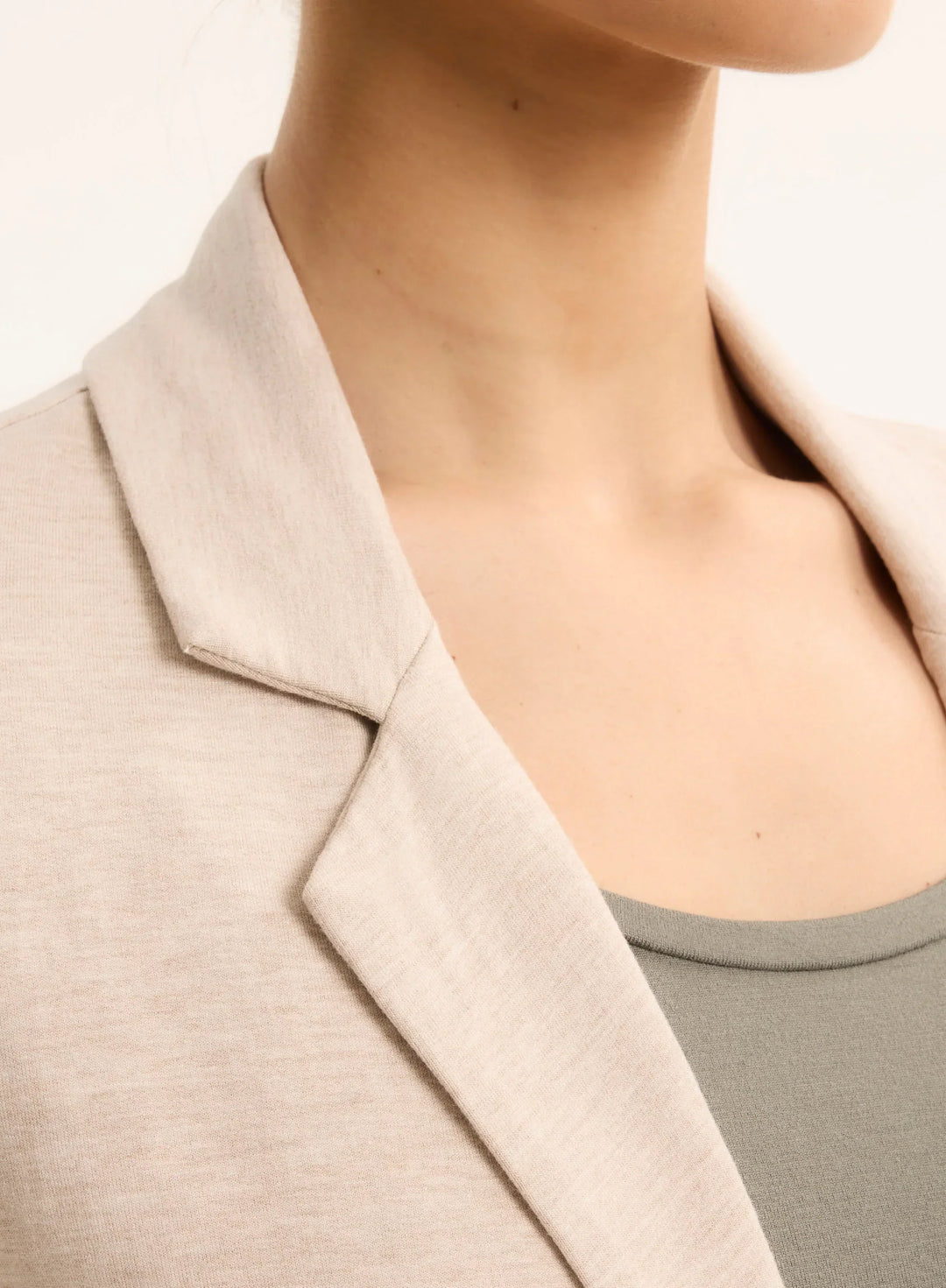 French Terry Looped One-Button Blazer