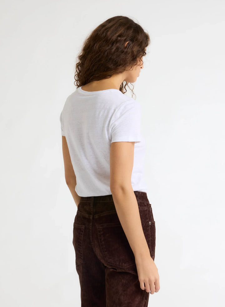 Stretch Linen Short Sleeve Crewneck T-Shirt