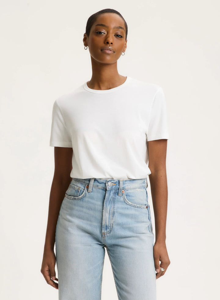Lyocell Cotton Short Sleeve Semi Relaxed Crewneck T-Shirt