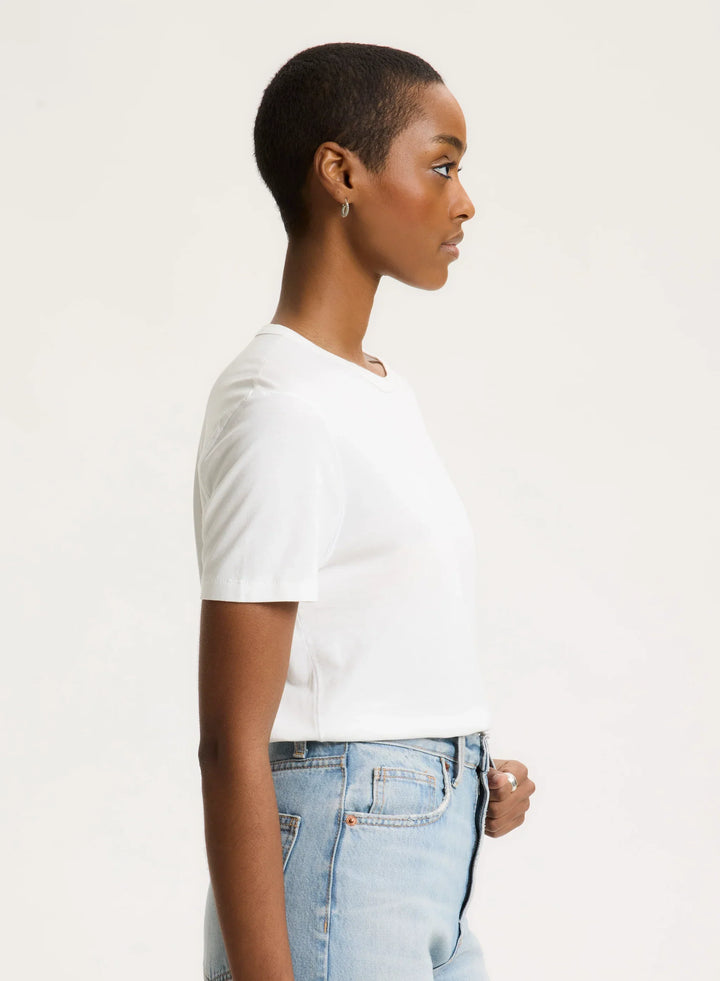 Lyocell Cotton Short Sleeve Semi Relaxed Crewneck T-Shirt