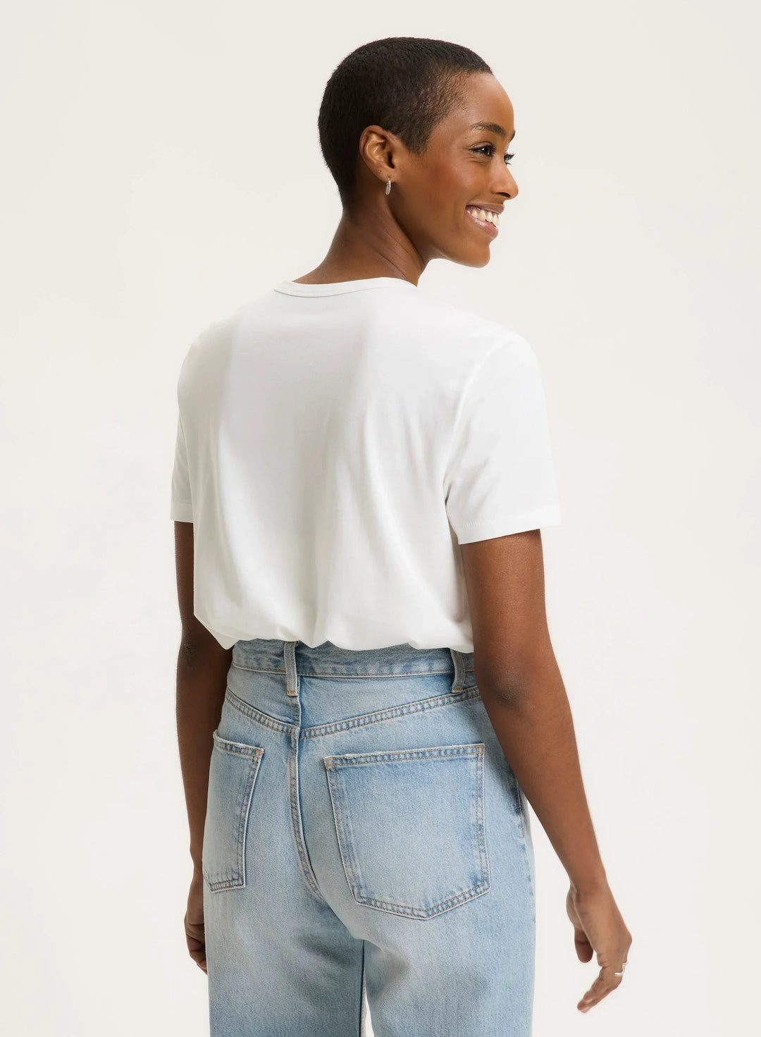 Lyocell Cotton Short Sleeve Semi Relaxed Crewneck T-Shirt
