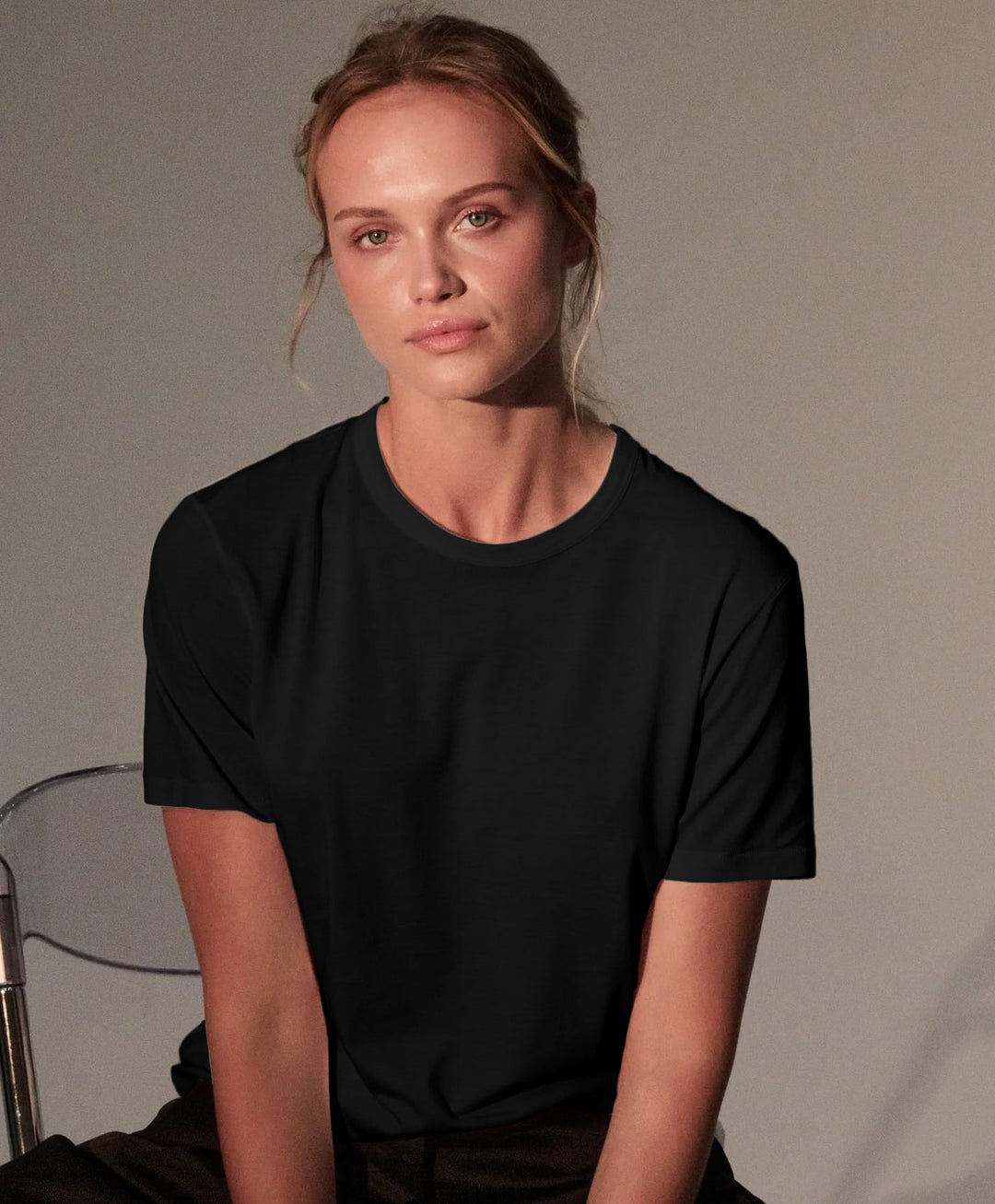 Lyocell Cotton Short Sleeve Semi Relaxed Crewneck T-Shirt - CREW S/S - Majestic Filatures North America