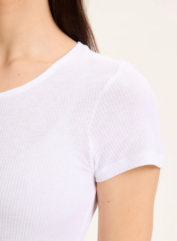 Lyocell Cotton Baby Rib Short Sleeve Crewneck T-Shirt