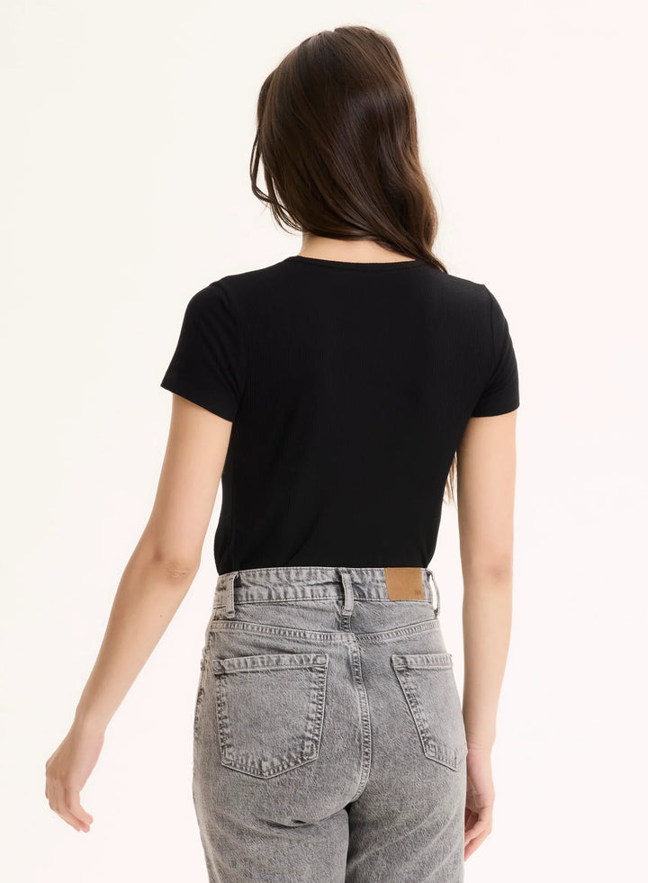 Lyocell Cotton Baby Rib Short Sleeve Crewneck T-Shirt