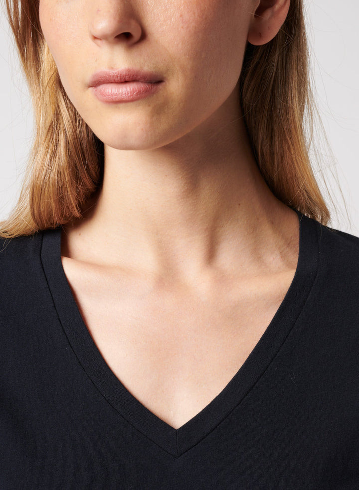 Cotton 'Silk Touch' Semi-Relaxed V-Neck T-Shirt - V NECK S/S - Majestic Filatures North America