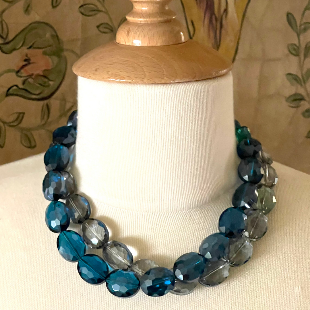 Teal Crystal Necklace