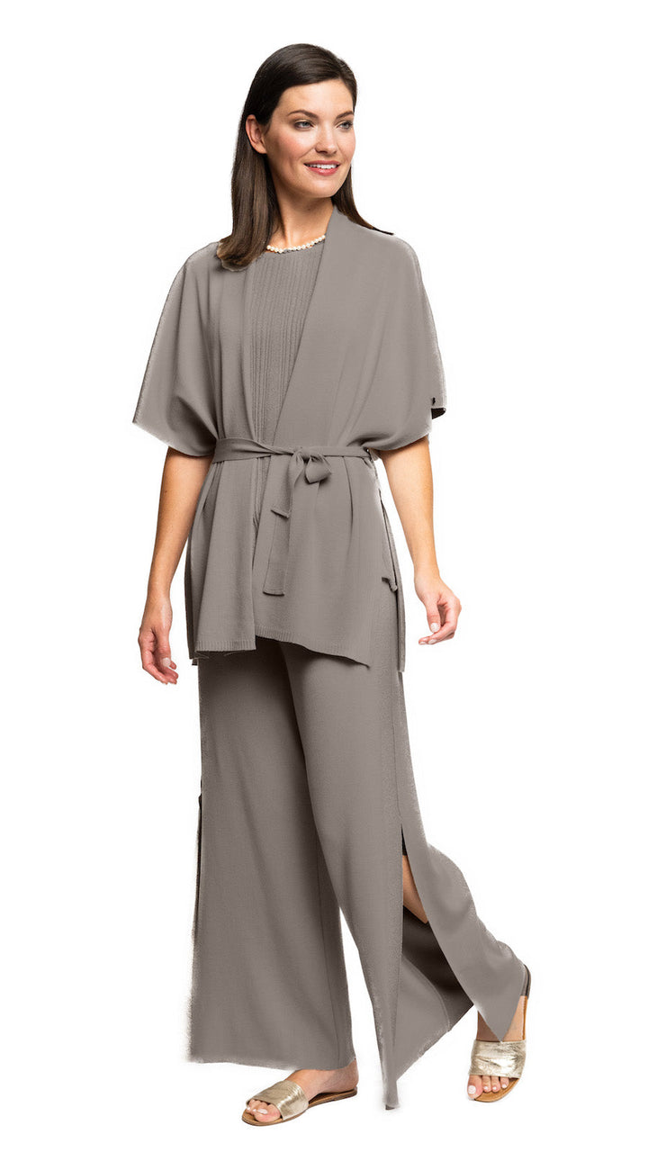 Melinda Belted Dropped Shoulder Cardigan; Taupe