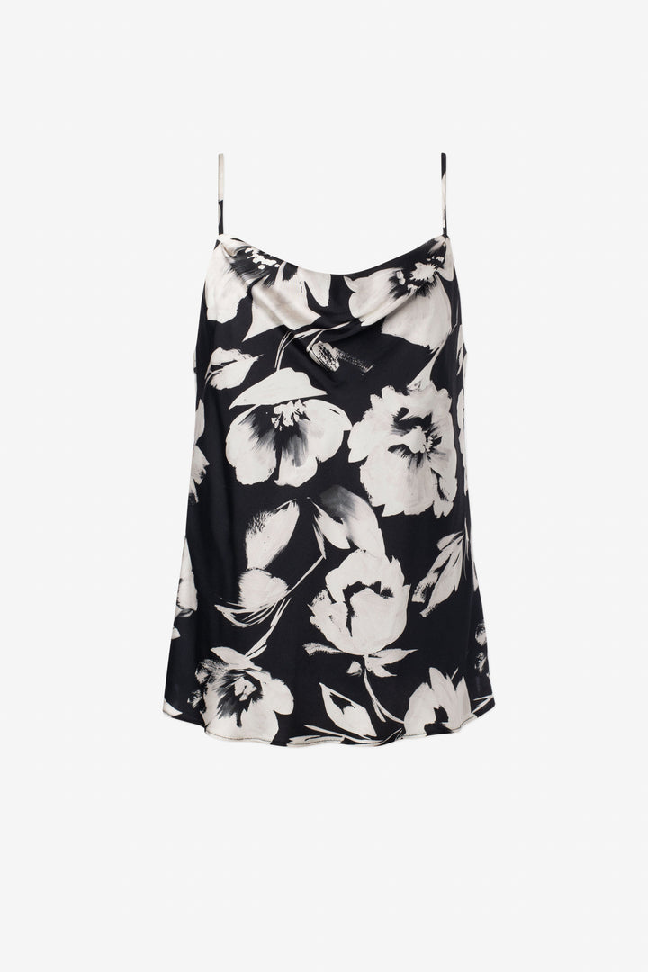 Printed cowl nec cami